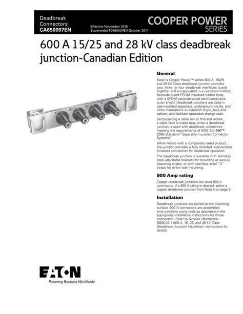 cooper junction box catalogue|200 A and 600 A, 15 and 25 kV Class multi.